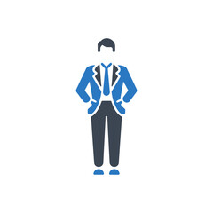 Formal Businessman Standing Icon