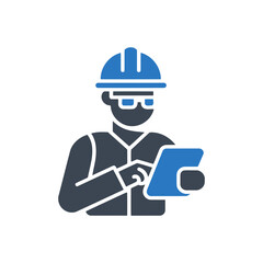 Construction Worker Tablet Icon