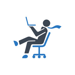 Office Worker Relaxing Icon