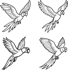 Parrot Line Art  Icons droing