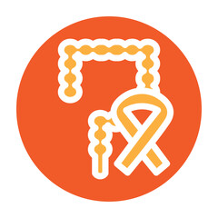 Colon Cancer Awareness Vector Glyph Two Colors Icon Design