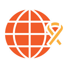 Obraz premium World Map with Ribbon Vector Glyph Two Colors Icon Design