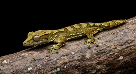 Fototapeta premium Crested gecko on a branch, lizard, reptile