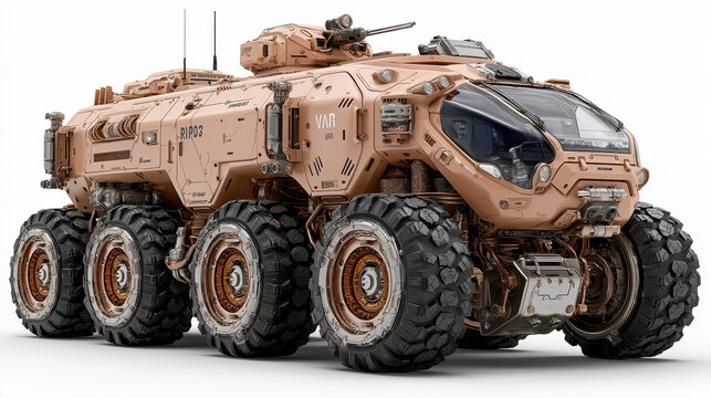Next-Gen Battle Vehicle with Reinforced Armor and Sensor Systems &ndash; 3D Illustration for Military Use