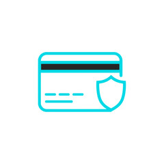 Fototapeta premium Credit Card with Shield Icon Representing Security 