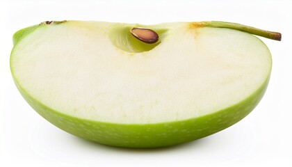 piece of green apple isolated on white background clipping path