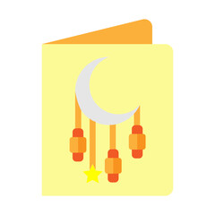 Eid Greeting Card Vector Flat Icon Design