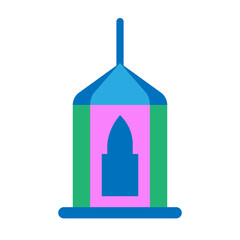 Decorative Lantern Vector Flat Icon Design