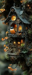 Obraz premium Enchanted birdhouse whimsical avian abode