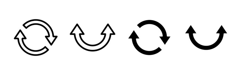 Refresh arrows icon. Circular rotation vector illustration. Looping arrow symbol for reload and update actions. Sync and repeat design concept. Process, flow and cycle pictogram.