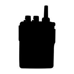 Obraz premium A simple black silhouette of a walkie talkie radio device