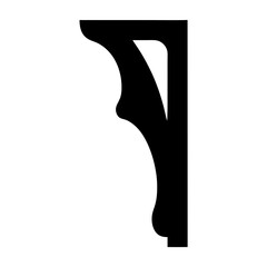 Black and White Silhouette Illustration of an Architectural Cornice Element © Siam