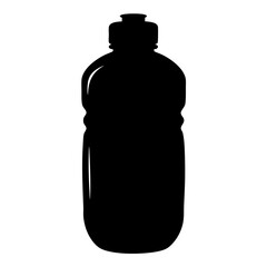 Black silhouette of a plastic bottle container for water or other liquid