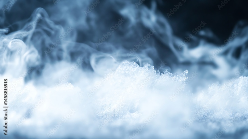 Aufkleber abstract image of swirling blue smoke and ice crystals, creating a cold, ethereal atmosphere. perfec
