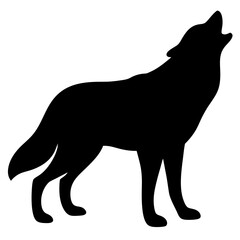 wolf-howling silhouette vector