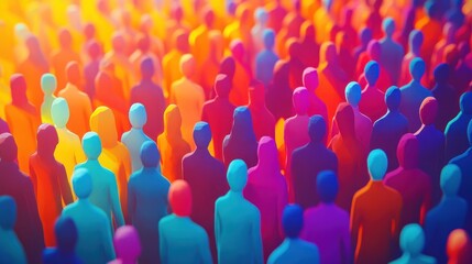 Vibrant Crowd: A Symphony of Colors and Unity