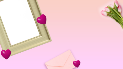 frame with pink flowers birthday mother