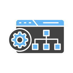 Sitemap Settings icon vector image. Suitable for mobile apps, web apps and print media.