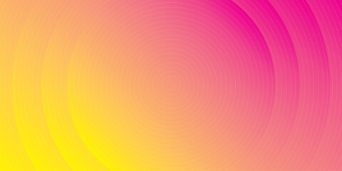 Abstract yellow and pink gradient background with repeat circle line graphic illustration.