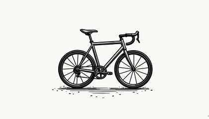 Obraz premium Stylized line art bicycle in side view with thick black outlines 