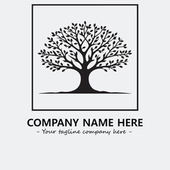Tree Silhouette Logo Company Design Illustration Vector Graphic Image