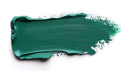 Green Oil Paint Brush Stroke Texture, Abstract Background, Smear, Artistic Design Element