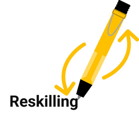 リスキリングのグラフィック素材イラスト