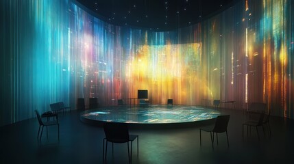 Immersive Digital Cityscape Experience: A Futuristic Meeting Room