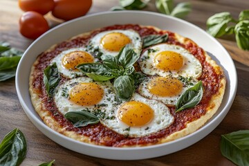 The dish consists of fried eggs on paratha, prepared street style with a double egg that has a soft and spicy center