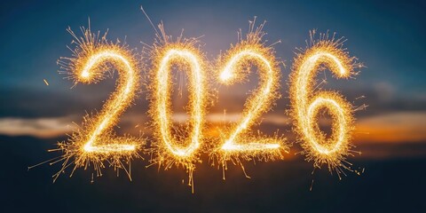 Sparkling 2026 New Year's celebration