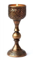 Elegant bronze candle holder for ambiance.