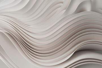 Abstract 3D Render of Flowing Layers and Curves, Digital Art Depicting Soft Fluid Movement and Design
