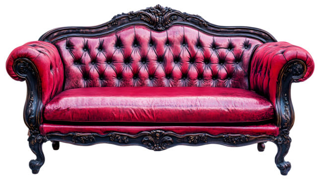 Modern Red Sofa Isolated on White Background for Interior Design Concepts