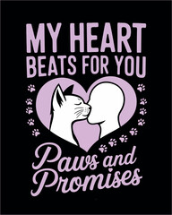 Obraz premium Cute cat graphic tee with the message 