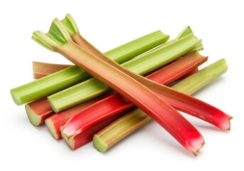 Fresh Rhubarb Stalks Red Green Organic Healthy Food Ingredient Cooking Recipe Jam Pie Diet Tart