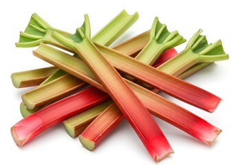 Fresh Red Rhubarb Stalks Healthy Food Ingredient Organic Produce Farm to Table Delicious Recipe