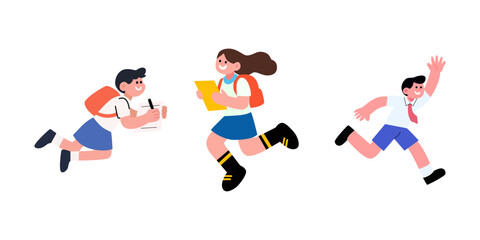 back to school concept illustration  children wearing school uniforms