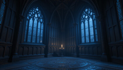 Obraz premium Gothic interior with candlelight