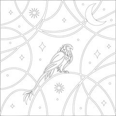 vector illustration of a bird on a branch