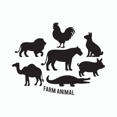 Black Animal Silhouettes – Vector Wildlife Icons in Solid Style