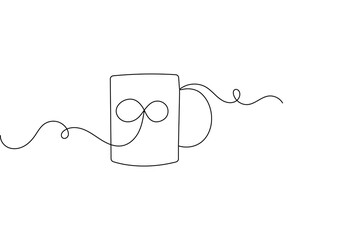 Infinity symbol one line drawing  minimalist continuous one line vector
