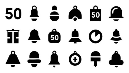 Light themed icons representing various illumination concepts for interface design branding and creative visuals