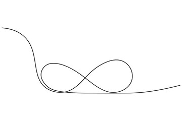 Infinity symbol one line drawing  minimalist continuous one line vector
