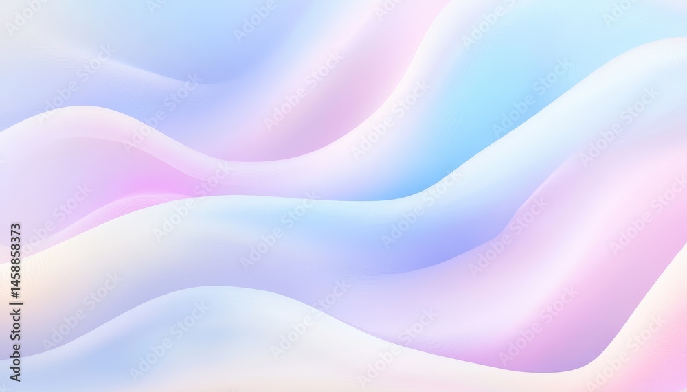 Fototapete Abstract Pastel Gradient Waves Background with Smooth Light Curves and Soft Texture for Modern Elegant Design and Decorative Backdrop