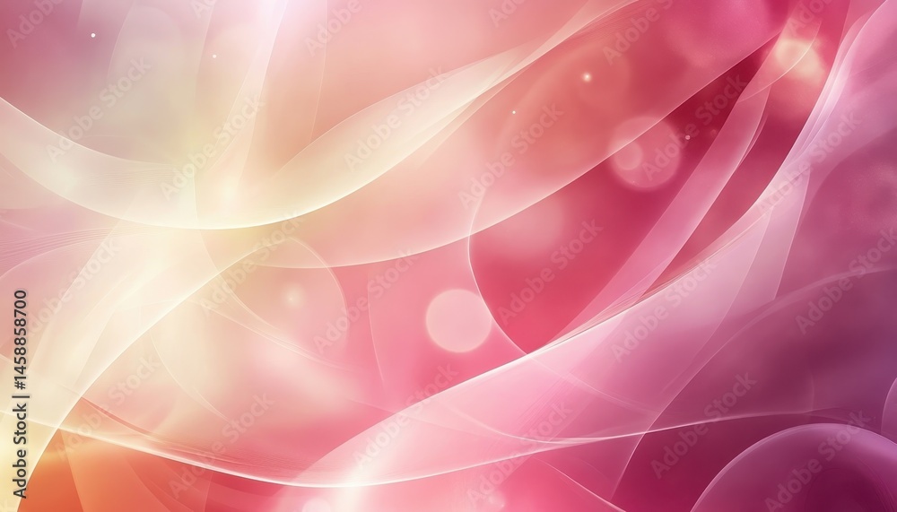 Fototapete abstract pink background with flowing lines soft bokeh and gradient colors for modern elegant design