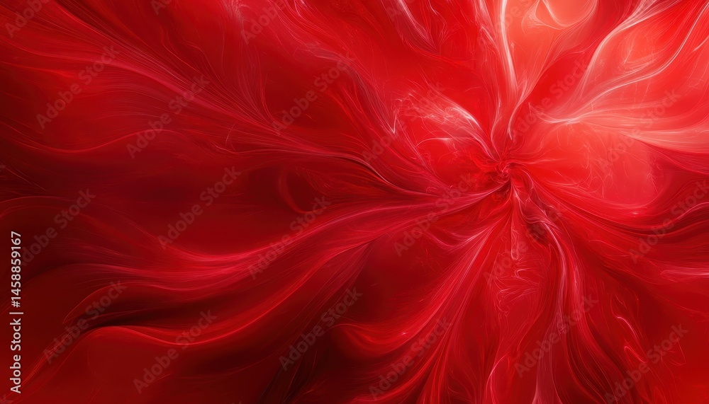 Aufkleber Abstract Red Swirls and Waves Background with Light Effects and Decorative Patterns for Modern Design with Vibrant Colors