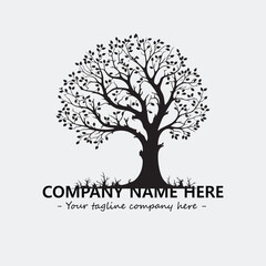 Tree Silhouette Logo Company Design Illustration Vector Graphic Image