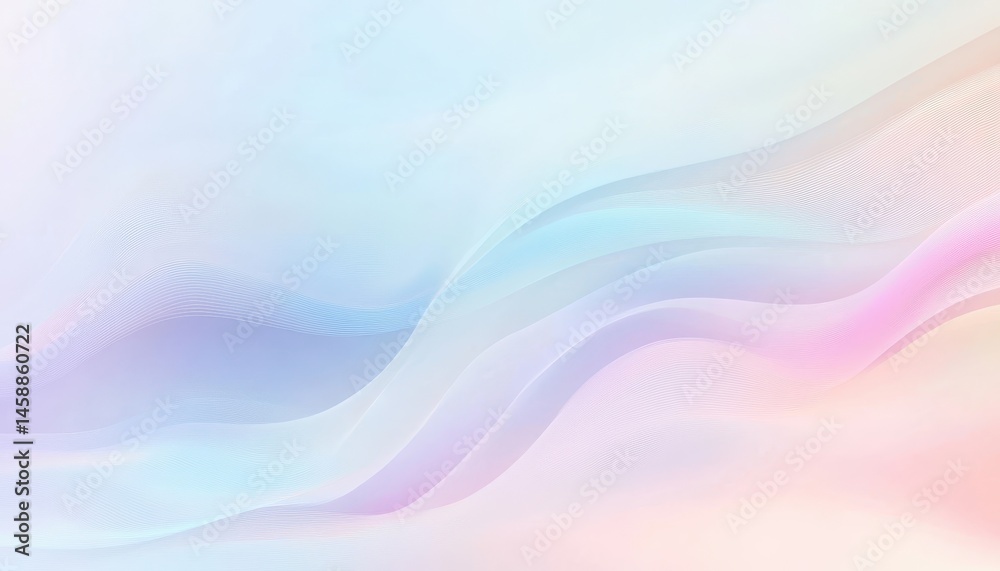 Leinwandbilder Abstract Wavy Background with Pastel Colors and Soft Light Creating a Smooth Gradient Texture and Modern Design Perfect for Digital Art and Decorative Elements