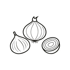 Onion ring icon collection vector illustration