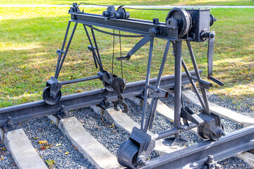 Classic vintage retro train trains steam locomotive railroad equipment Belarus.